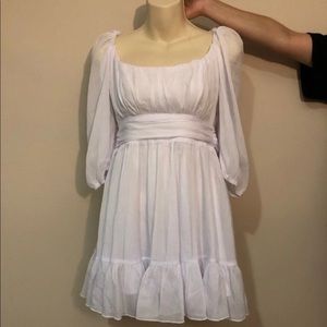 Lucy in the sky neia ruffle dress in white chiffon